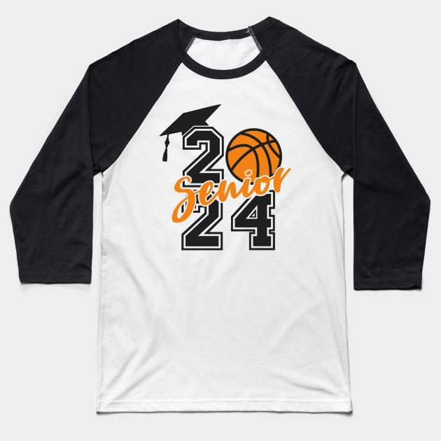 Senior 2024 Basketball Baseball T-Shirt by Folke Fan Cv